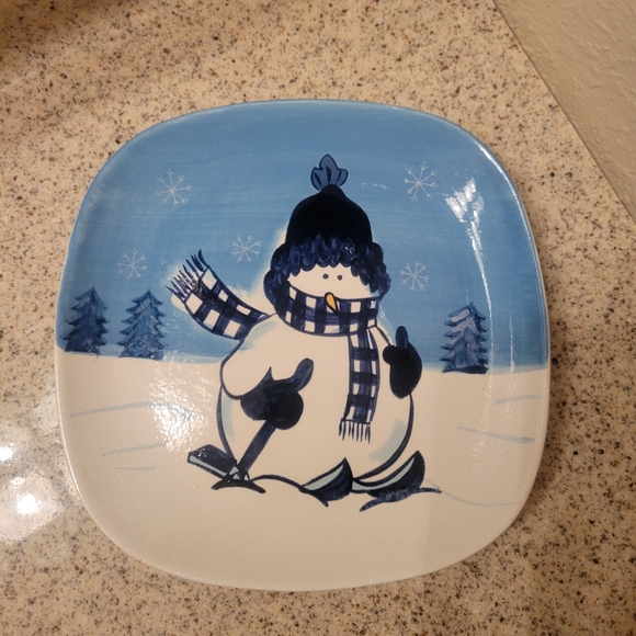 Canterbury Potteries snowman plate - Picture 1 of 3
